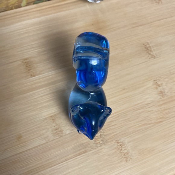 Blue Art Glass Squirrel Paperweight - Picture 7 of 7